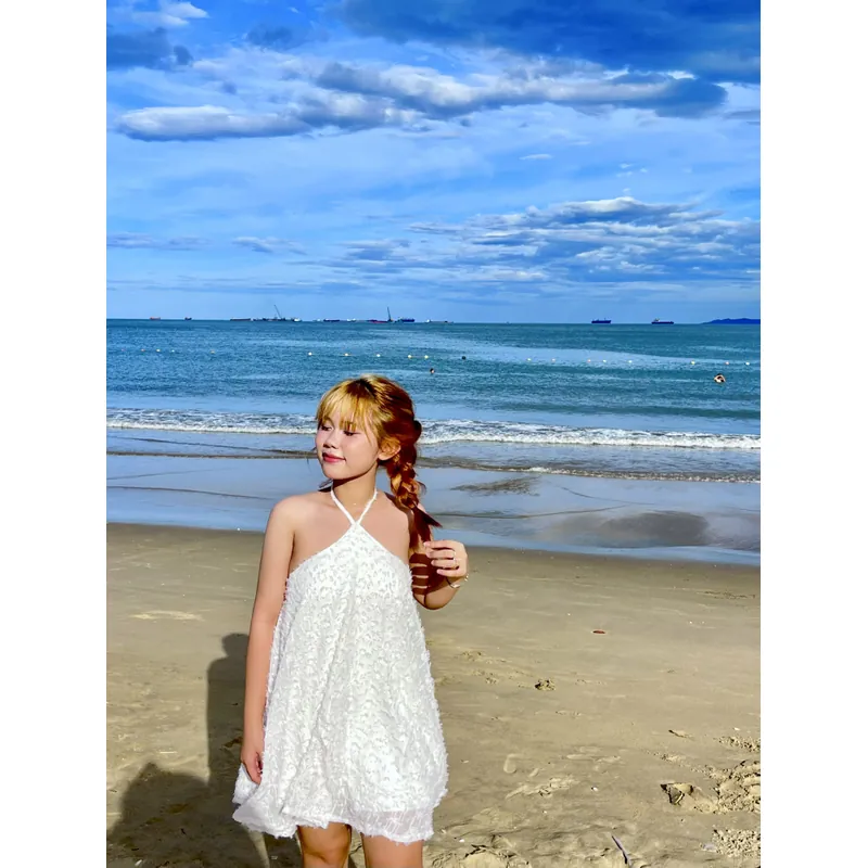 Đầm trắng phù hợp di biển-tiệc siêu sang 674320