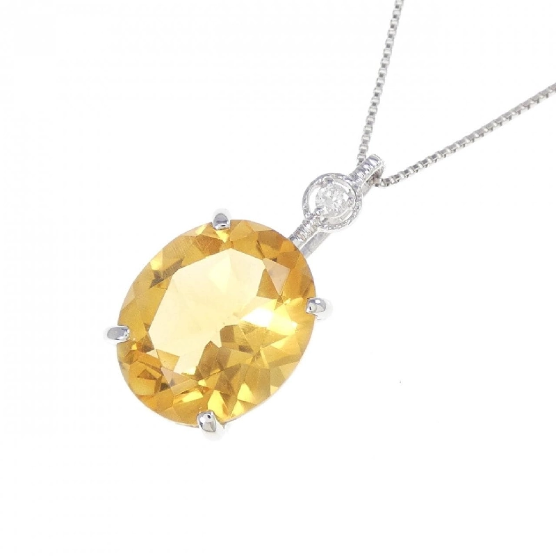 K18WG Mặt dây chuyền Citrine 4.26CT - Hàng hiệu Chính hãng 860460