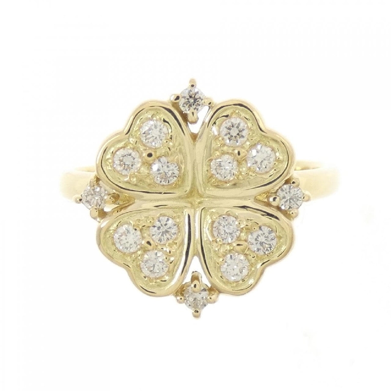 Nhẫn kim cương K18YG hình cỏ ba lá 0.27CT 672389