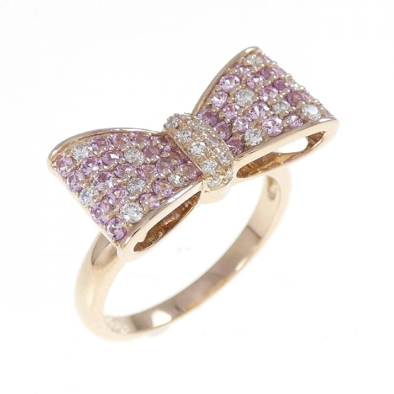 Nhẫn Sapphire K18PG Ruy Băng 0.47CT 667494