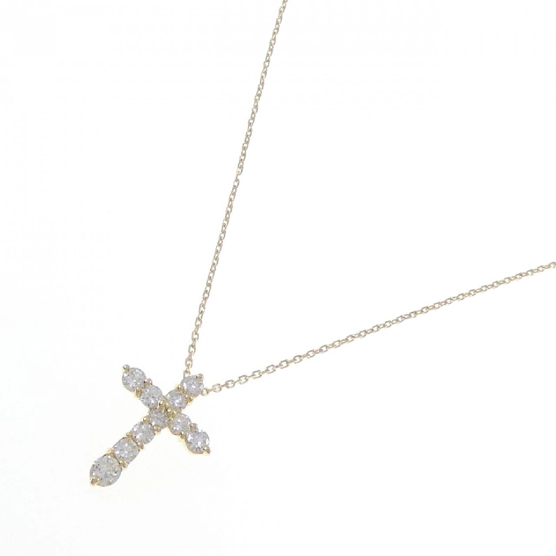 K18YG Dây chuyền kim cương chéo 1.02CT - Hàng hiệu Chính hãng 858233