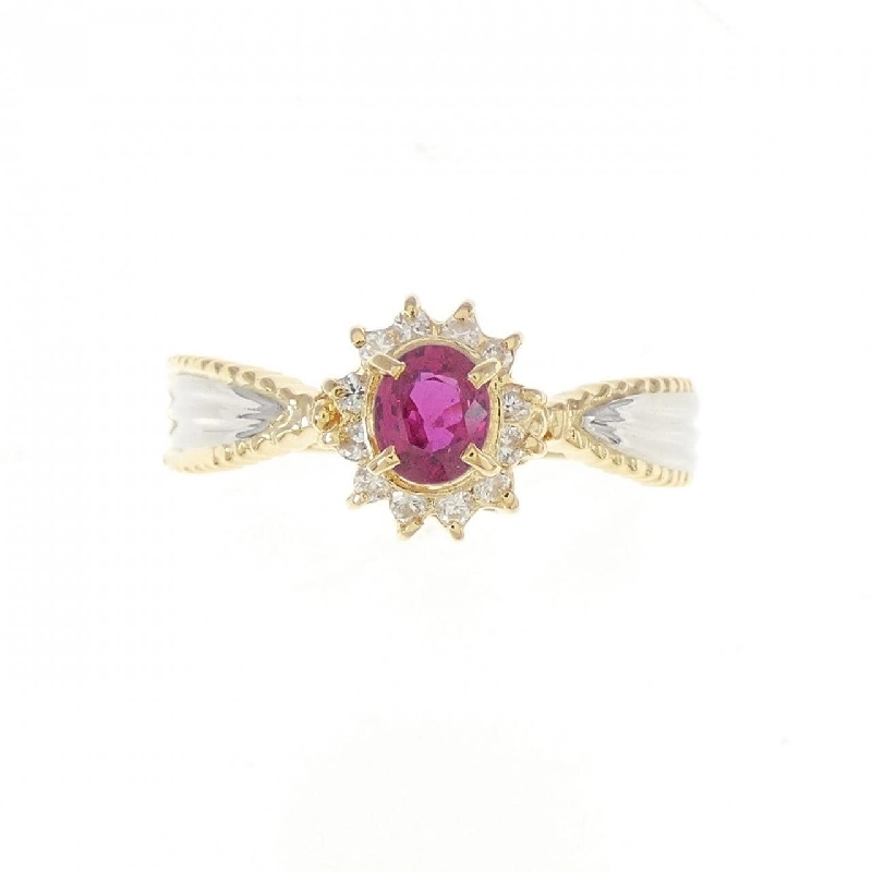 Nhẫn ruby K18YG/PT900 0.31CT 670864