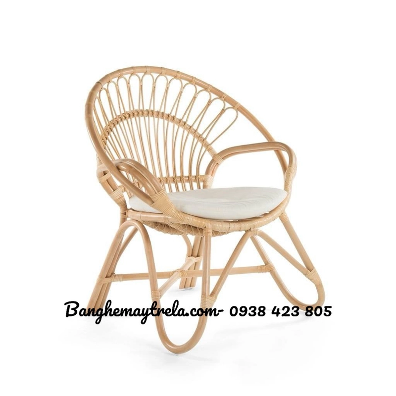 Ghế đơn mây tự nhiên đuôi công 490095