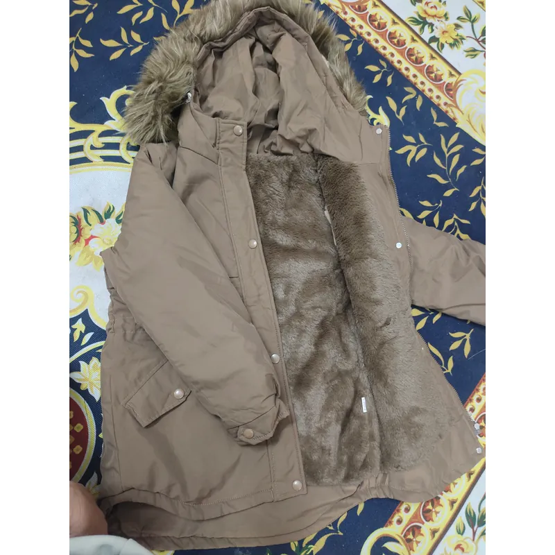 Áo khoác  parka nữ có mũ lót lông 698370