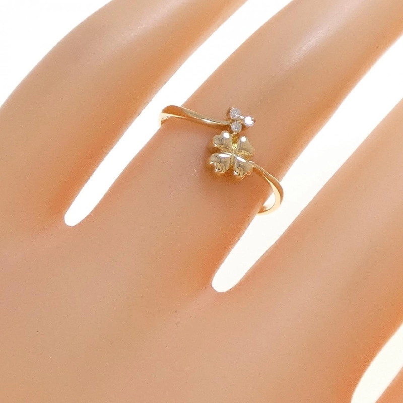 Nhẫn kim cương K18YG hình cỏ ba lá 0.025CT - Hàng hiệu chính hãng 849686