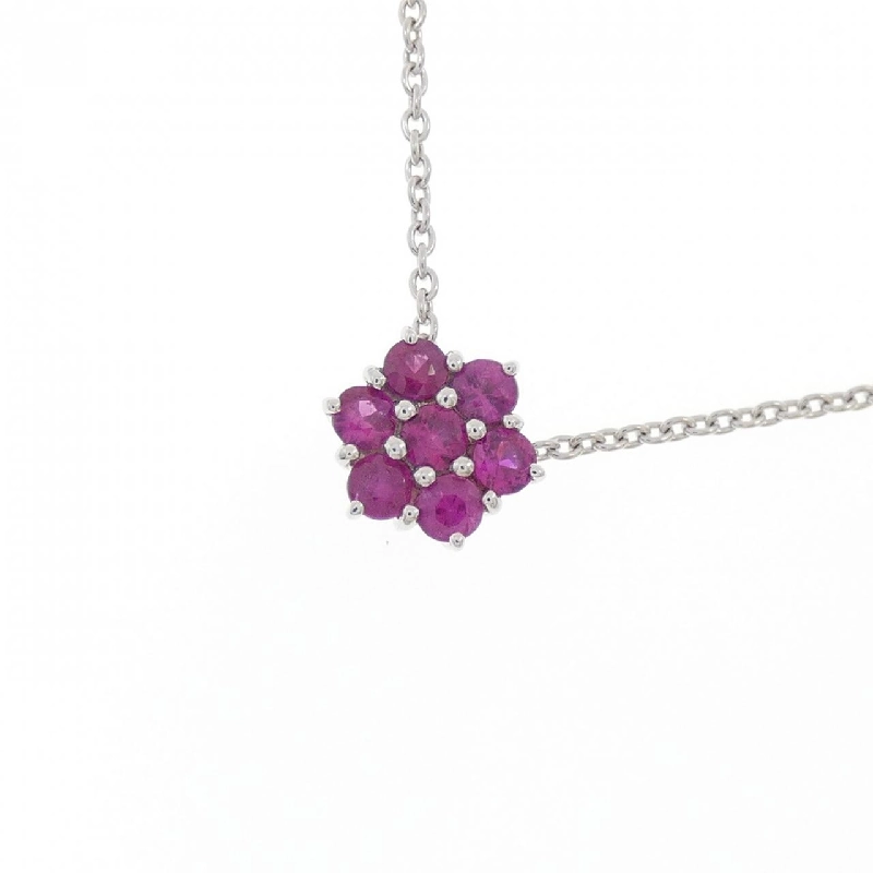 K14WG Hoa Hồng Ruby Dây Chuyền - Hàng hiệu Chính hãng 857983