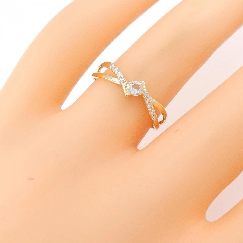 Nhẫn Aquamarine K18YG - Hàng hiệu Authentic 860441