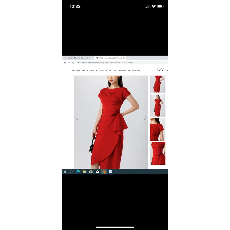 Đầm lụa dự tiệc IVy size S 442966