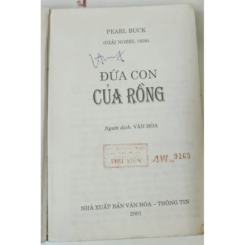 Tiểu thuyết ĐỨA CON CỦA RỒNG, 593 tr. (Nhà văn đạt giải Nobel Văn chương 1938 Pearl Buck) 785519