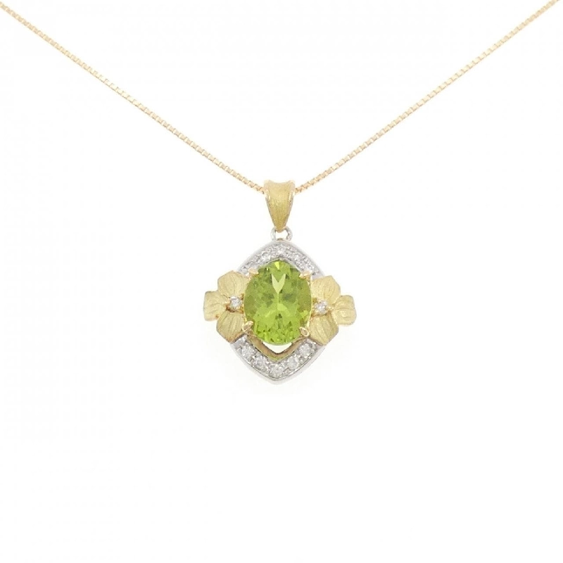 PT900/K18YG Hoa Peridot Dây Chuyền 2.80CT - Hàng hiệu Chính hãng 858513
