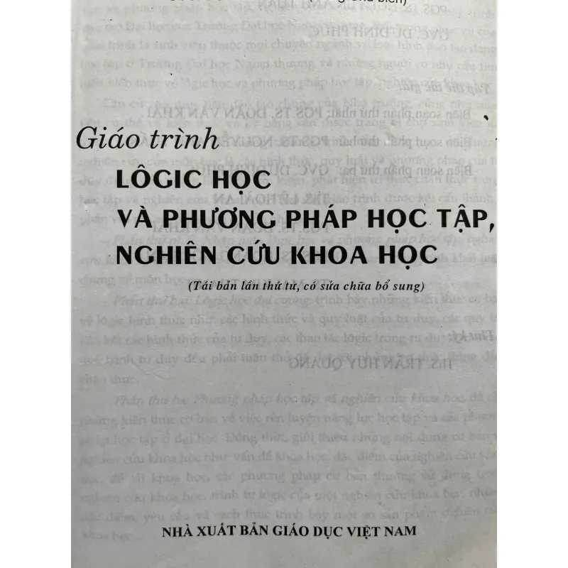 GIÁO TRÌNH LOGIC HỌC VÀ PHƯƠNG PHÁP HỌC TẬP,NGHIÊN CỨU KHOA HỌC 702197