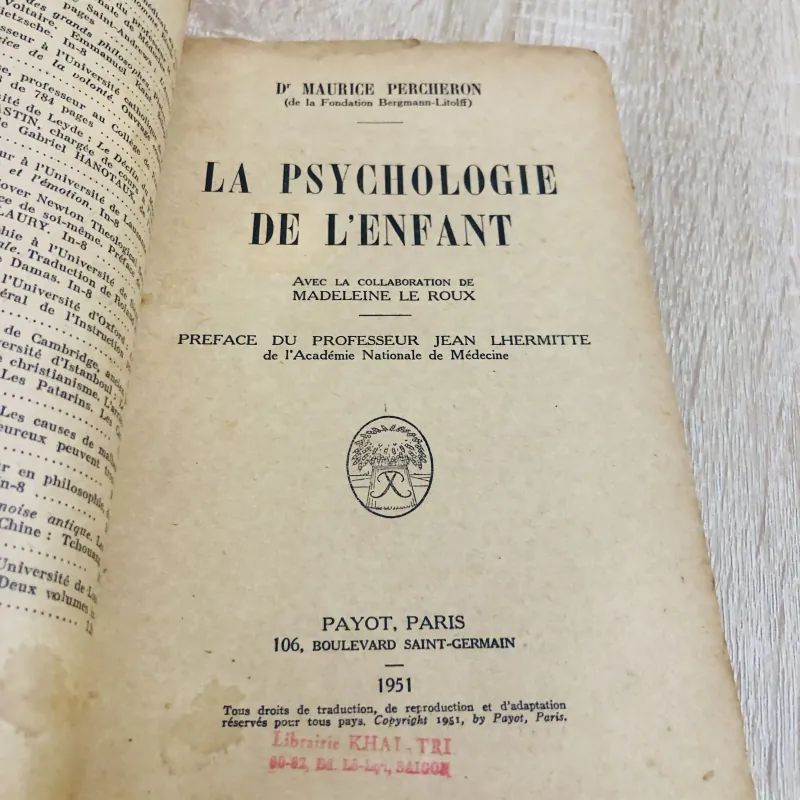 La Psychologie de l’Enfant – Tâm lý học trẻ em (sách Pháp xưa)  971690