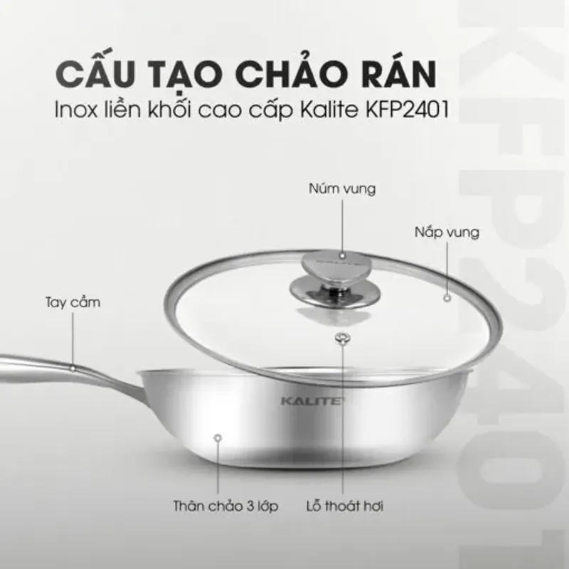 Chảo rán inox liền khối cao cấp KALITE KFP2401 572286