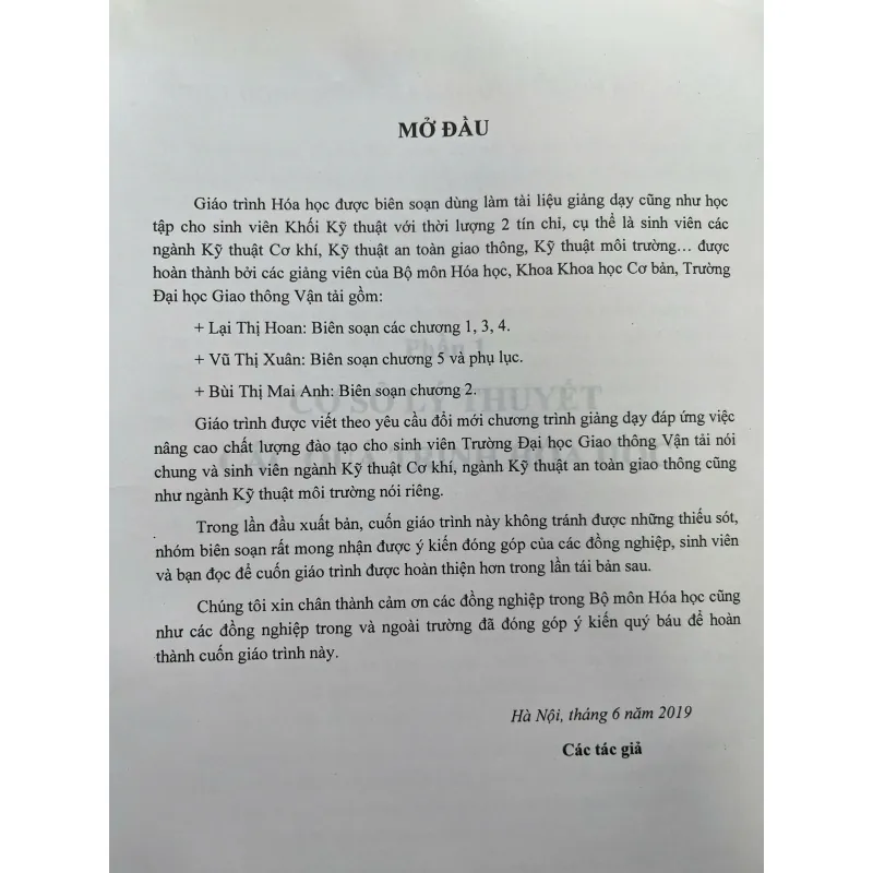 HÓA HỌC (Sách dành SV Đại Học các ngành Kỹ thuật) 705105