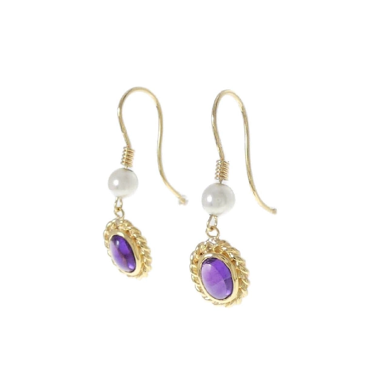 K18YG Amethyst Bông tai - Hàng hiệu Chính hãng 866795