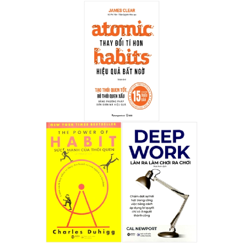 Combo Sách Atomic Habits - Thay Đổi Tí Hon Hiệu Quả Bất Ngờ + The Power Of Habit - Sức Mạnh Của Thói Quen + Làm Ra Làm, Chơi Ra Chơi (Bộ 3 Cuốn) - James Clear, Charles Duhigg, Cal Newport 744429