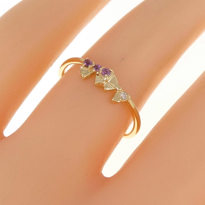 Nhẫn Garnet Ruy Băng K18YG - Hàng hiệu Chính hãng 856277