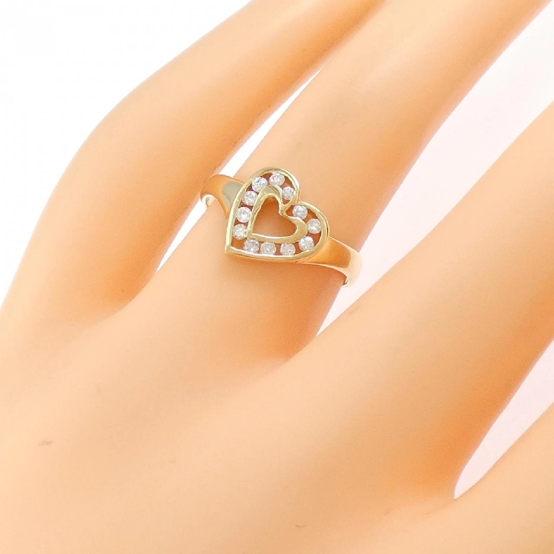 Nhẫn kim cương hình trái tim K18YG - Hàng hiệu Authentic 850786
