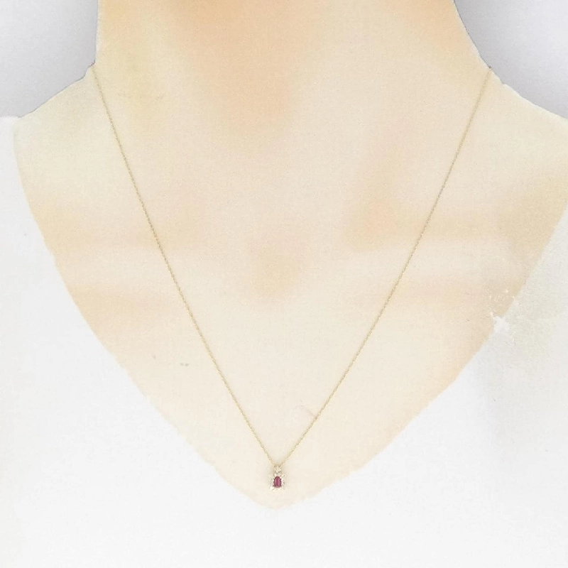 Dây chuyền ruby K18YG 0.09CT - Hàng hiệu chính hãng 868492