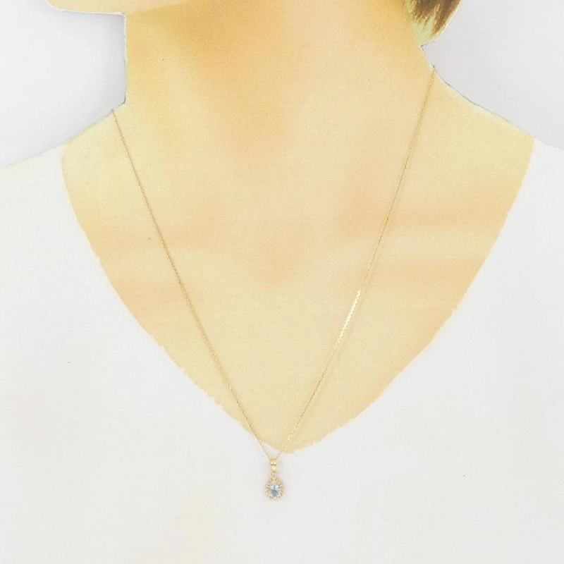 K18YG Aquamarine Necklace - Hàng hiệu Authentic 861996