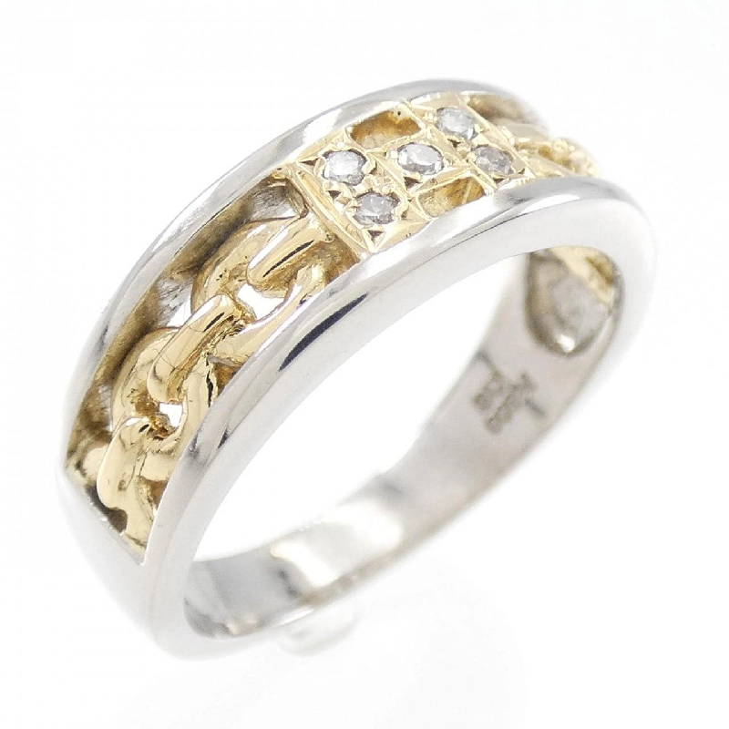 Nhẫn kim cương K18YG/PT 0.05CT 671537