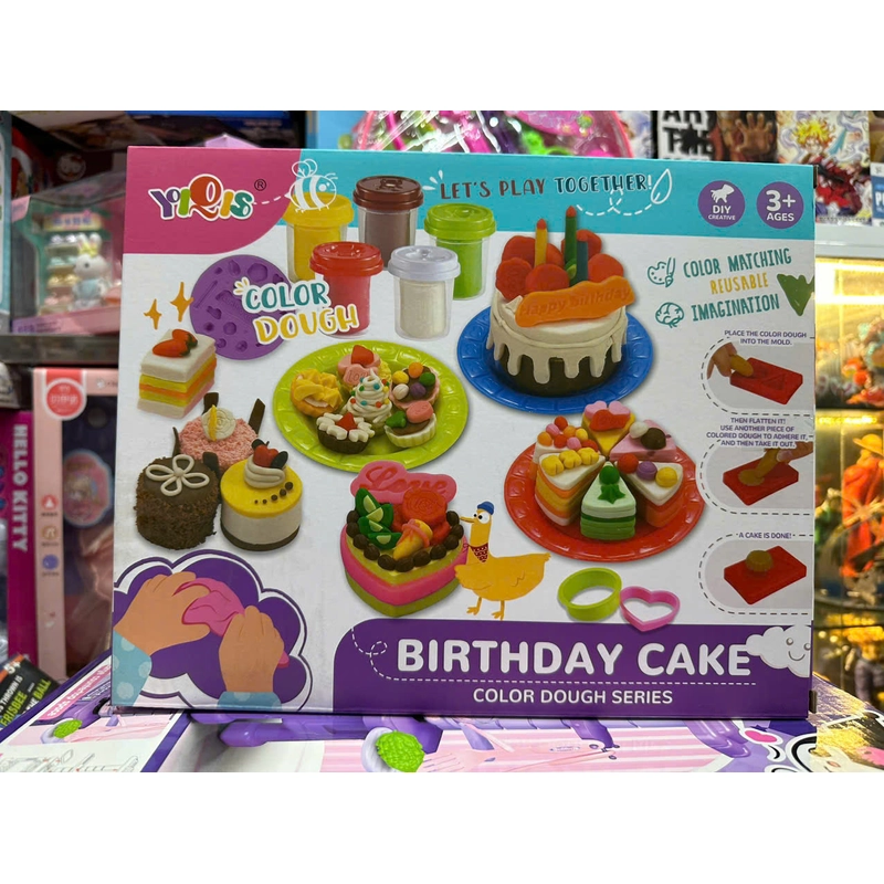 Đồ chơi đất nặn YiQis 5832 làm bánh sinh nhật Birthday cake color dough series 314645