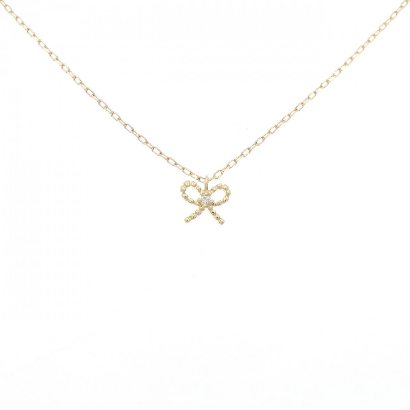 K18YG Ruy băng Dây chuyền kim cương 0.01CT - Hàng hiệu Chính hãng 861738