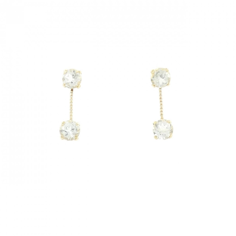 K18YG Bông tai Topaz Trắng - Hàng hiệu Chính hãng 869103