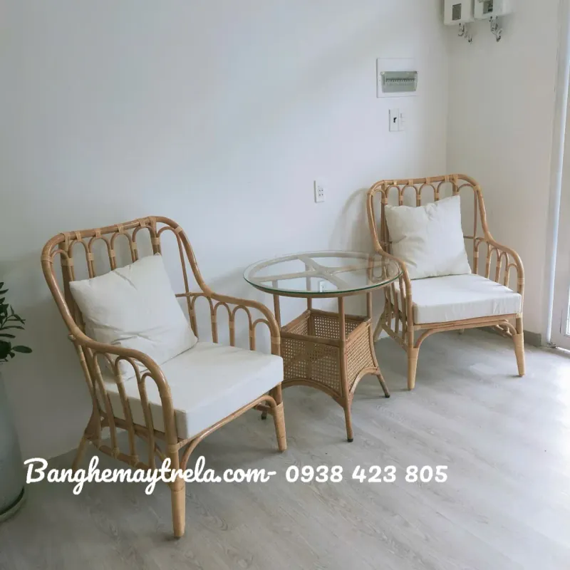 Bộ bàn ghế mây tre đan phòng khách 733378