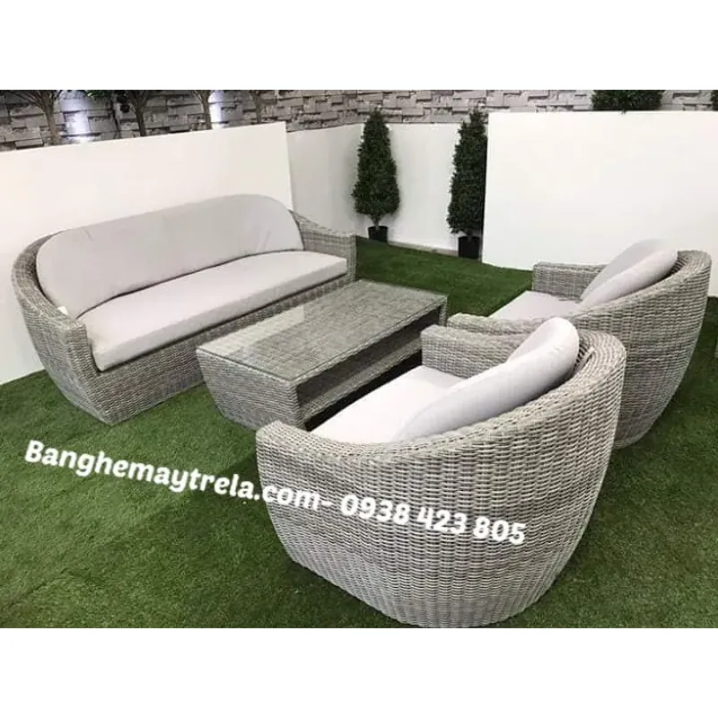 Sofa nhựa giả mây ngoài trời 571506