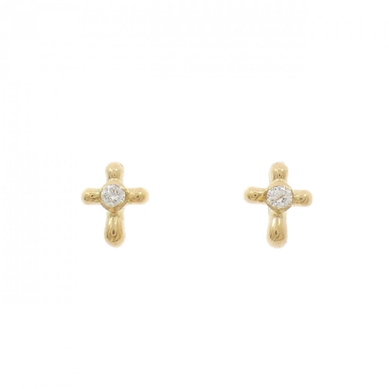 K18YG Bông tai kim cương chéo 0.06CT - Hàng hiệu Chính hãng 867143