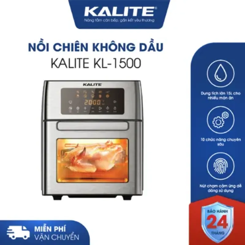 Nồi Chiên Không Dầu KALITE KL-1500 – 15L 🍗 Chiên Nướng Cả Con Gà Siêu Dễ 714201