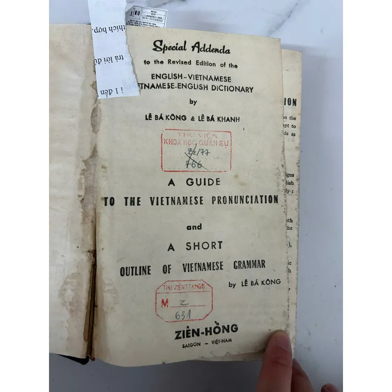 Special Addenda to the English–Vietnamese / Vietnamese–English Dictionary 758563
