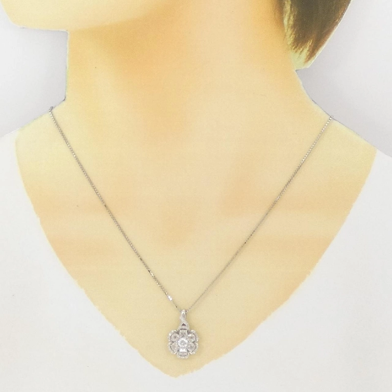 Dây chuyền kim cương hoa PT900/PT850 1.10CT - Hàng hiệu Chính hãng 865404