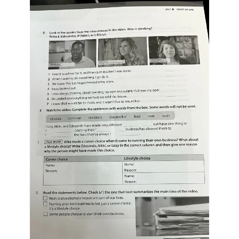 Evolve: video resource book 715324