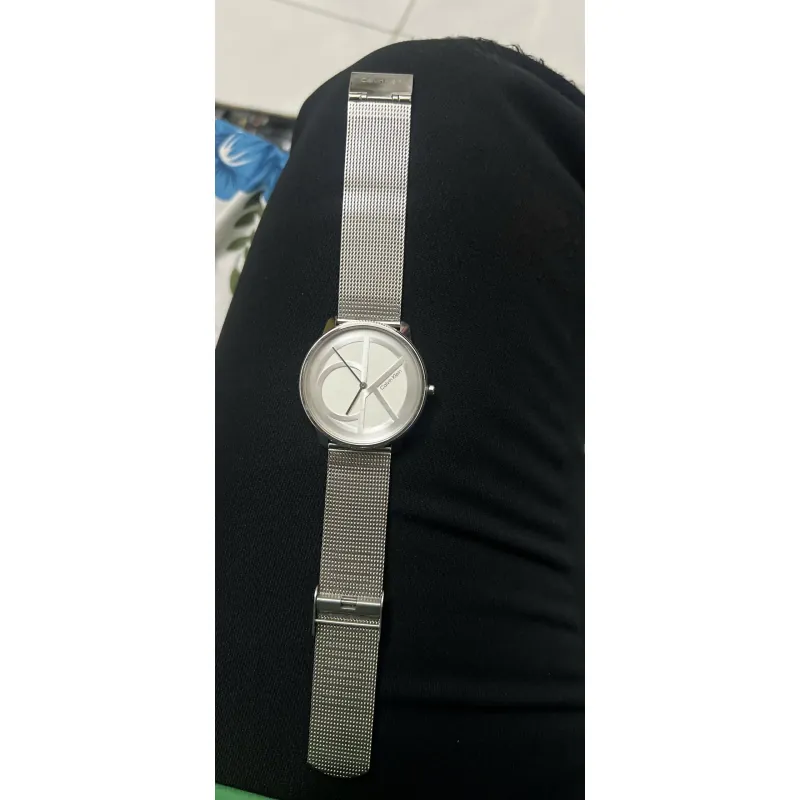 Đồng hồ Calvin Klein dây thép không gỉ khung tròn kiểu dáng tối giản 719578