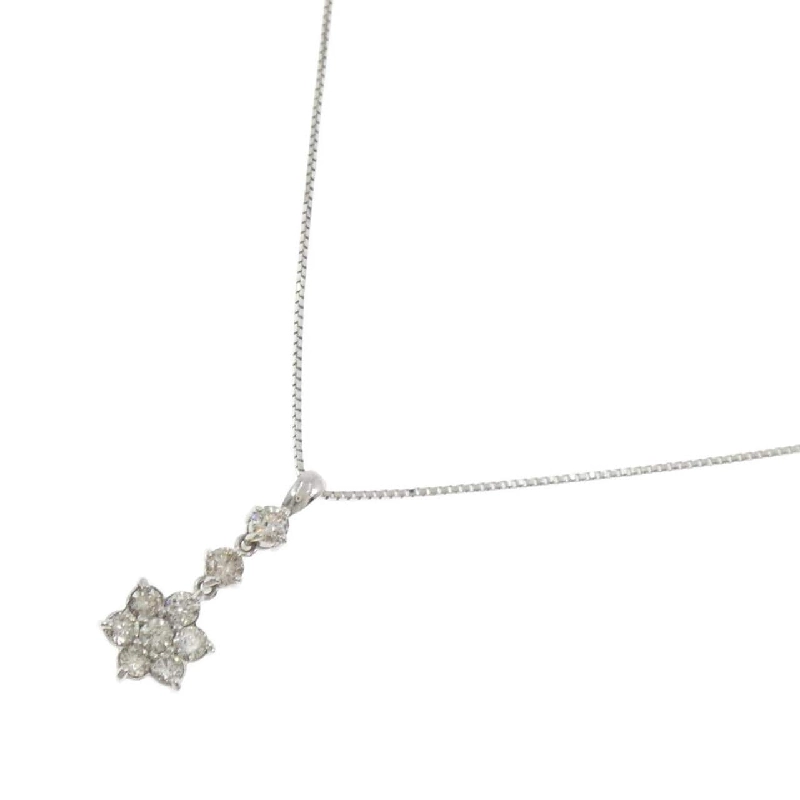 K18WG Hoa Nhẫn Kim Cương Dây Chuyền 0.51CT - Hàng hiệu Chính hãng 857223