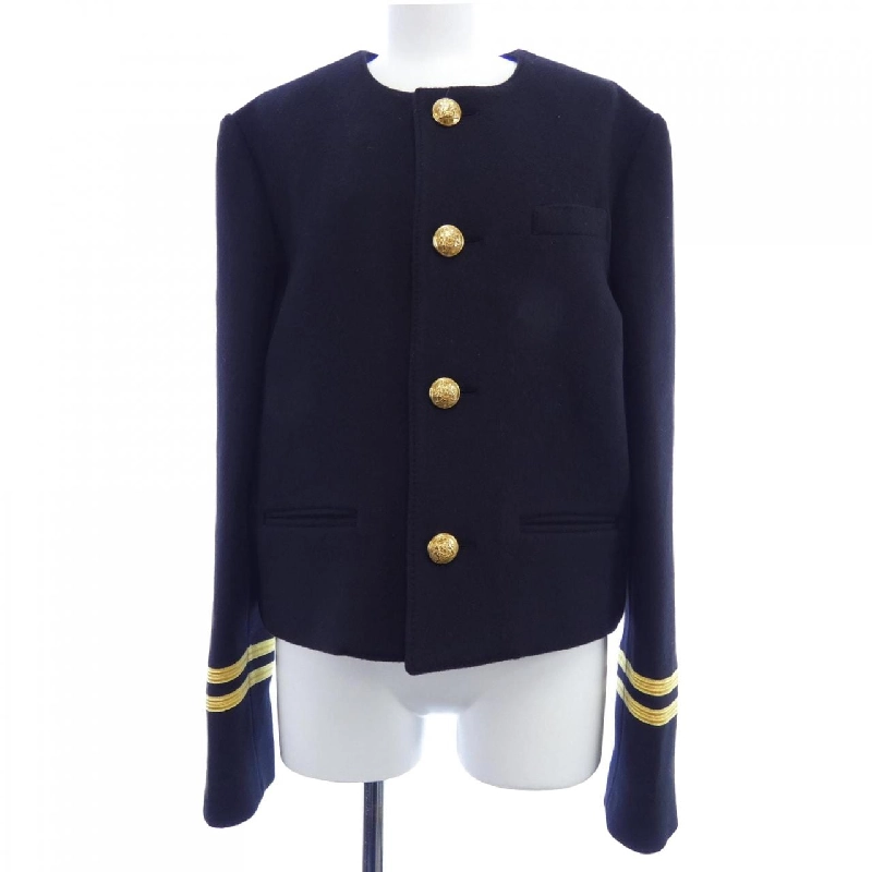 Áo khoác không cổ CELINE SPENCER CAPTAIN JACKET 2V75F6700 634165