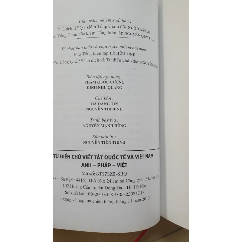 TỪ ĐIỂN VIẾT TẮT Quốc TẾ VÀ VIỆT NAM  800218