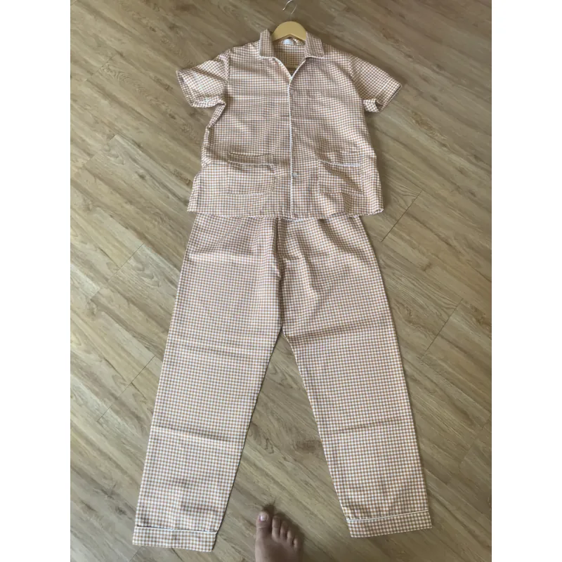 Đồ mặc nhà nữ caro cam size L 785698