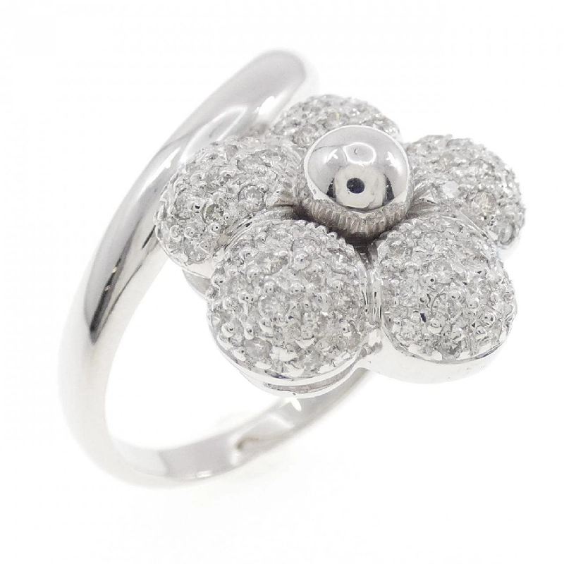 Nhẫn hoa kim cương 750WG 666064