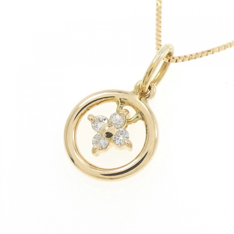 K18YG Hoa Hồng Kim Cương Dây Chuyền - Hàng hiệu Chính hãng 865044