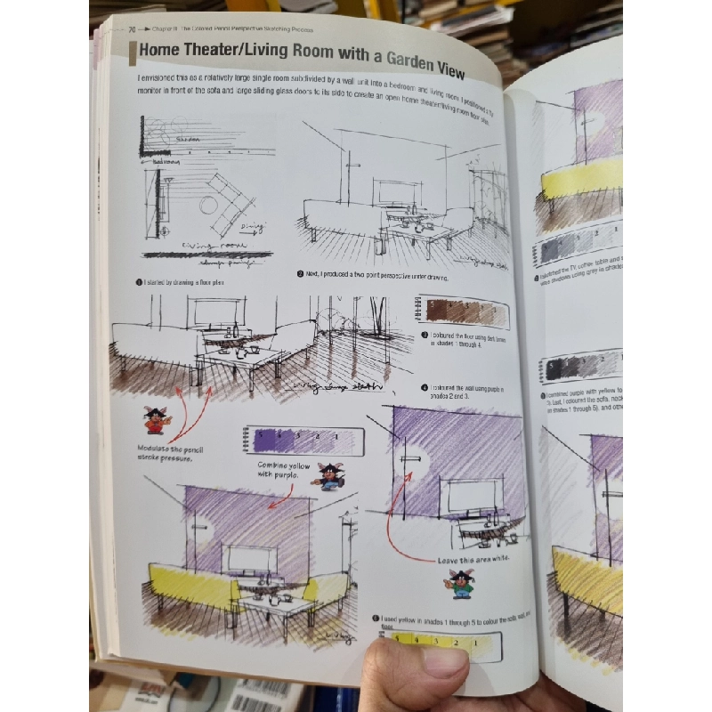 Sketching Interiors : Coloured Pencils (A Step-by-step guide) 448791