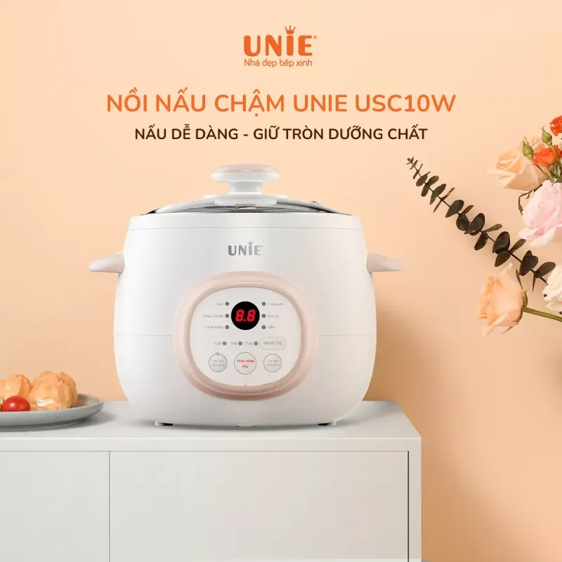 🔥 NỒI NẤU CHẬM UNIE USC10W 1L – LÒNG GỐM CERAMIC, 6 CHẾ ĐỘ NẤU, NHÀN TÊNH MỖI BỮA 🍲 798092