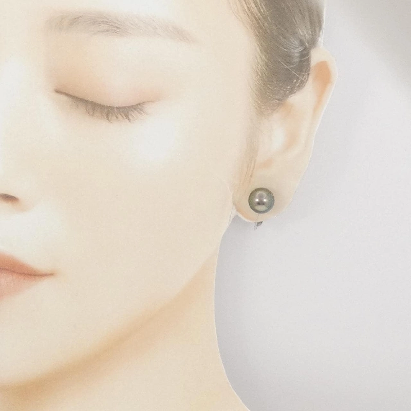 K14WG Bông tai ngọc trai đen 9.7mm - Hàng hiệu Chính hãng 878307