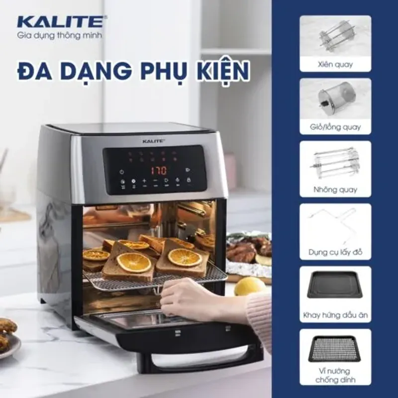 Nồi chiên không dầu KALITE KL-1500, mới 100%, chính hãng, màu trắng 699017