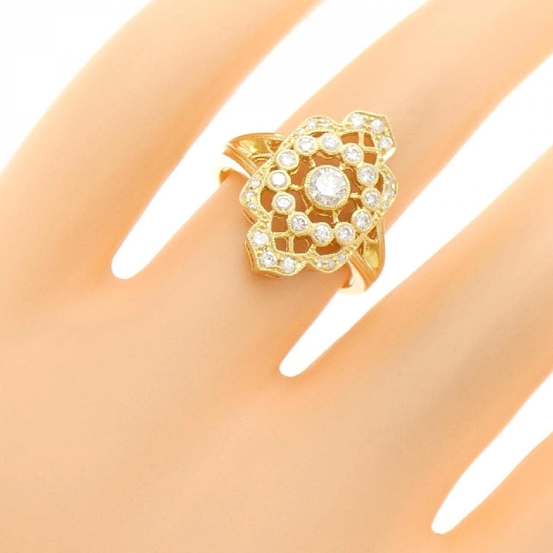 Nhẫn kim cương K18YG 0.51CT 670409