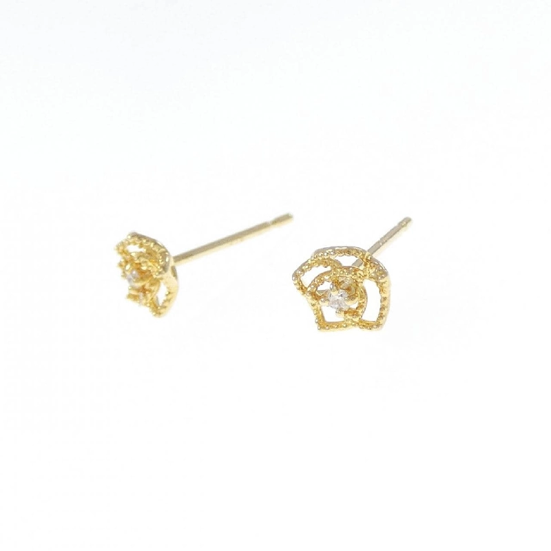 K18YG Hoa Hồng Bông Tai Kim Cương - Hàng hiệu Chính hãng 869696