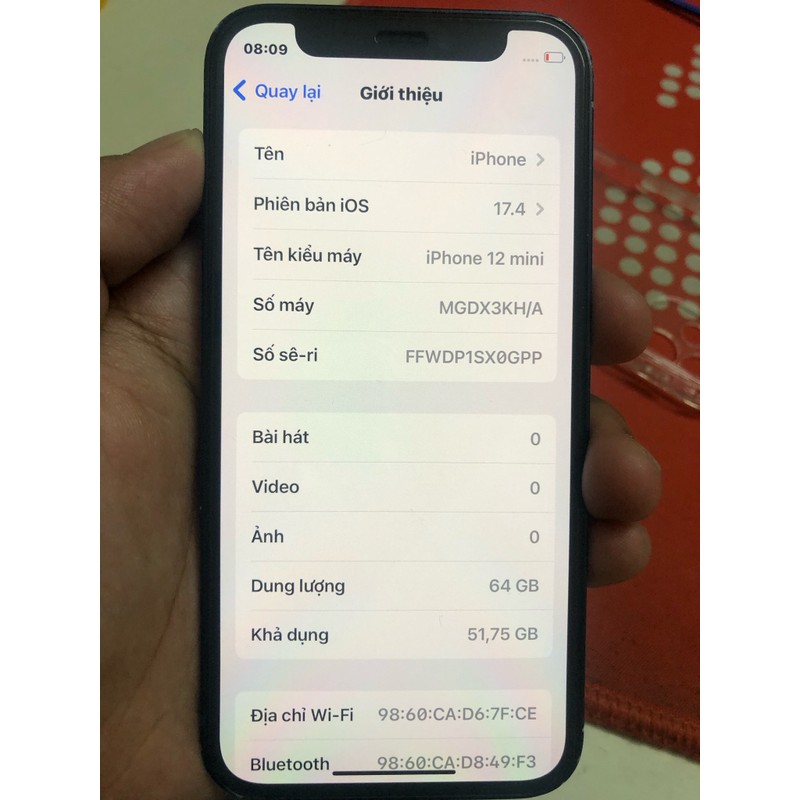 Iphone 12 mini 64gb zin ch sửa chữa  75193