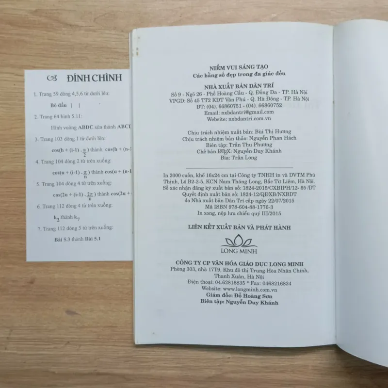 Sách Các hằng số đẹp trong đa giác đều (2015) 931205